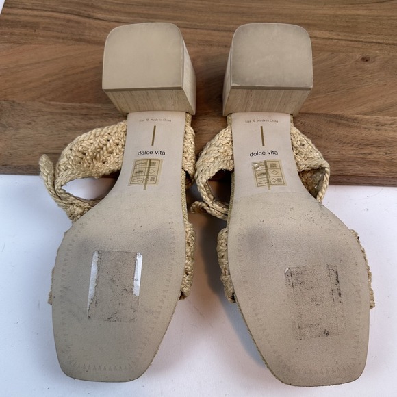 Womens Dolce Vita Zemmie Espadrille Knot Raffia Heel Slide Sandals Size 10 M EUC - Picture 7 of 8